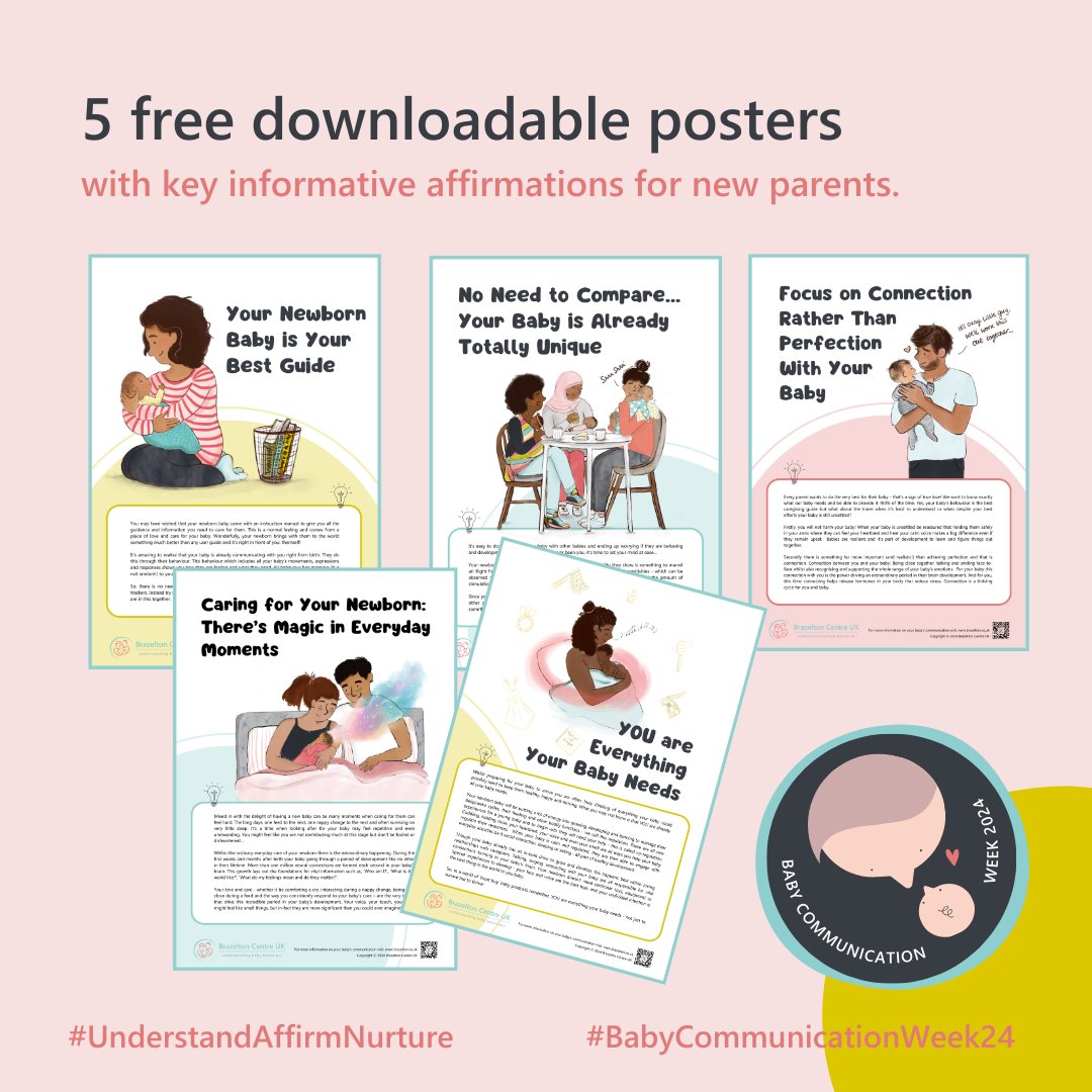 🎉POSTERS READY TO DOWNLOAD AND PRINT🎉
Get your display boards, information tables and baby rooms ready for celebrating #BabyCommunicationWeek24 and beyond...
Scroll down our Baby Communication Week 2024 webpage to find the link for downloading: brazelton.co.uk/baby-communica…