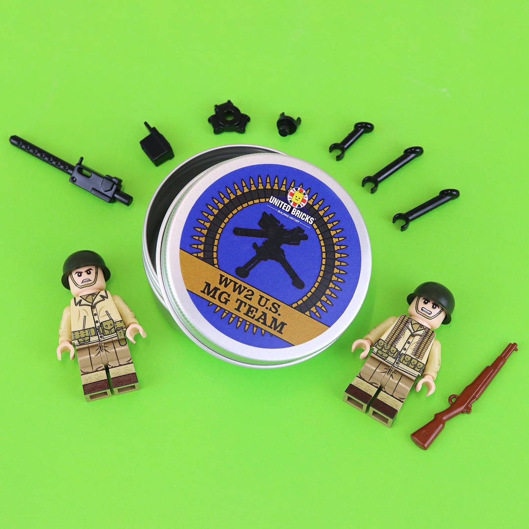 Our WW2 U.S. Army Machine Gun Team Tins include two exclusive WW2 Mid-Late War U.S. Army minifigures, a Brickarms M1919, Brickarms Tripod M3 and Brickarms M1 Garand. Available now on our website! 
-
unitedbricks.com/ww2-us-army-ma…
-
#unitedbricks #lego #ww2 #american