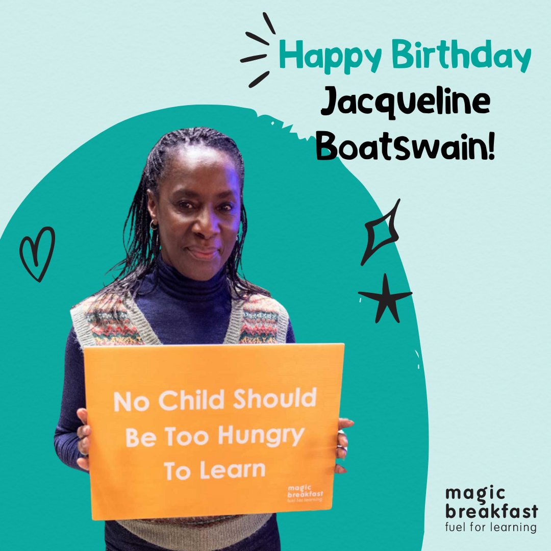 magic_breakfast's tweet photo. Happy birthday @JacquiBoats! 🎂 Supporters like you, willing to stand up and show your belief in our mission, help us to end morning hunger for now and for good. We thank you for your support, and hope you have a lovely day! 🎊 https://t.co/xd1dMOEvNC