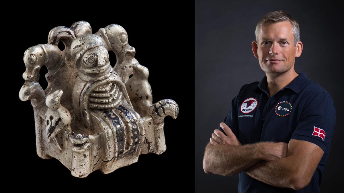 As part of his space mission, Danish astronaut Andreas Mogensen took with him a copy of a unique Viking Age figurine discovered at Lejre, depicting the god Odin with his two ravens.