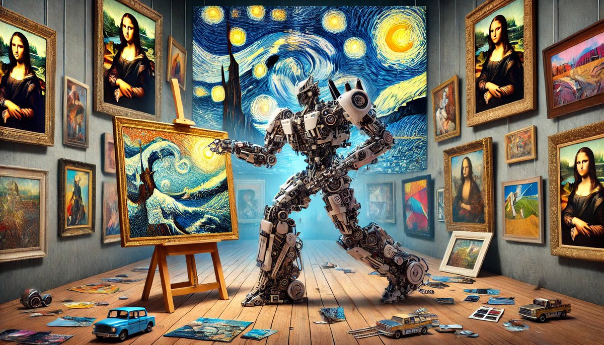 🧑‍🎨 Are Large Language Models Good Thieves? 🦹

Breakthroughs are not 0-to-1 processes. E.g. Picasso and the “invention” of cubism. Cubism was not a flash of thought⚡️ but developed gradually &amp; used various 'inspiration' thefts (Juan Gris' work and the surrealist movement.

To me,