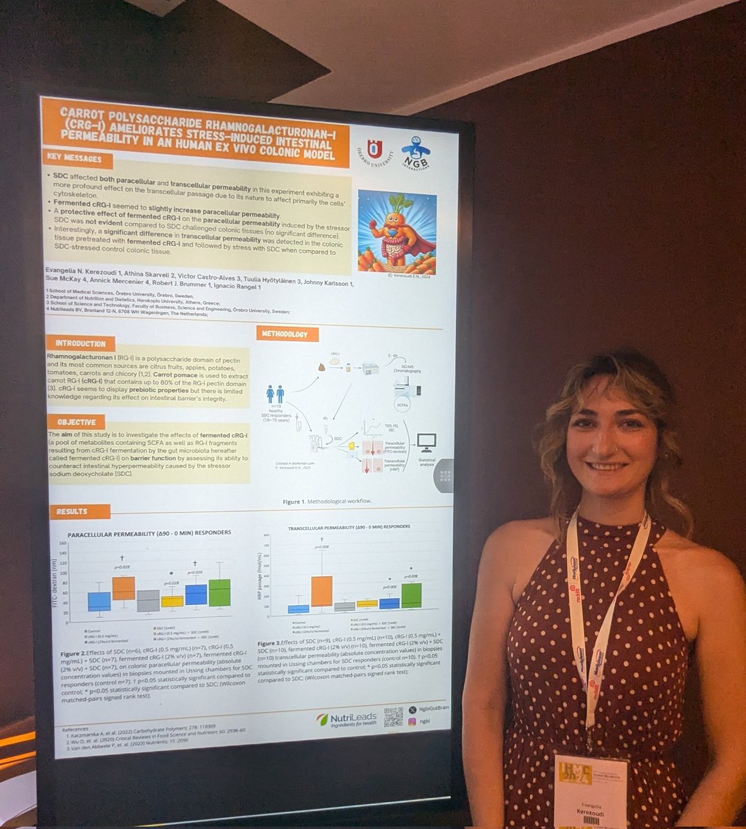 Evangelia Kerezoudi (@eva_kerezoudi) on Twitter photo Very glad to present my poster at the opening of #IHCM2024 Let's talk about the science behind carrot RG-I and gut barrier function 🦠🥕 <a href="/NgbiGutBrain/">Nutrition-Gut-Brain Interactions Research Centre</a> <a href="/orebrouni/">Örebro universitet</a> in action! Very glad to present my poster at the opening of #IHCM2024 Let's talk about the science behind carrot RG-I and gut barrier function 🦠🥕 <a href="/NgbiGutBrain/">Nutrition-Gut-Brain Interactions Research Centre</a> <a href="/orebrouni/">Örebro universitet</a> in action!