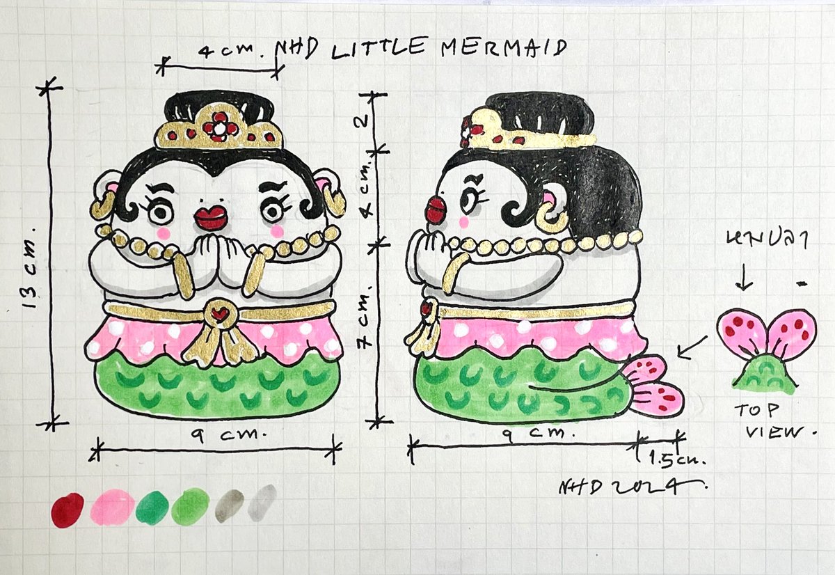 nokhookdesign's tweet image. Little mermaid 🧜‍♀️ New designs for ceramic art soon! 😁 

#ceramicdesign #ceramicartist #ceramicart #sketchbook #chiangmaiartist #mermaid #characterdesign #thaidesigner #chiangmaiart