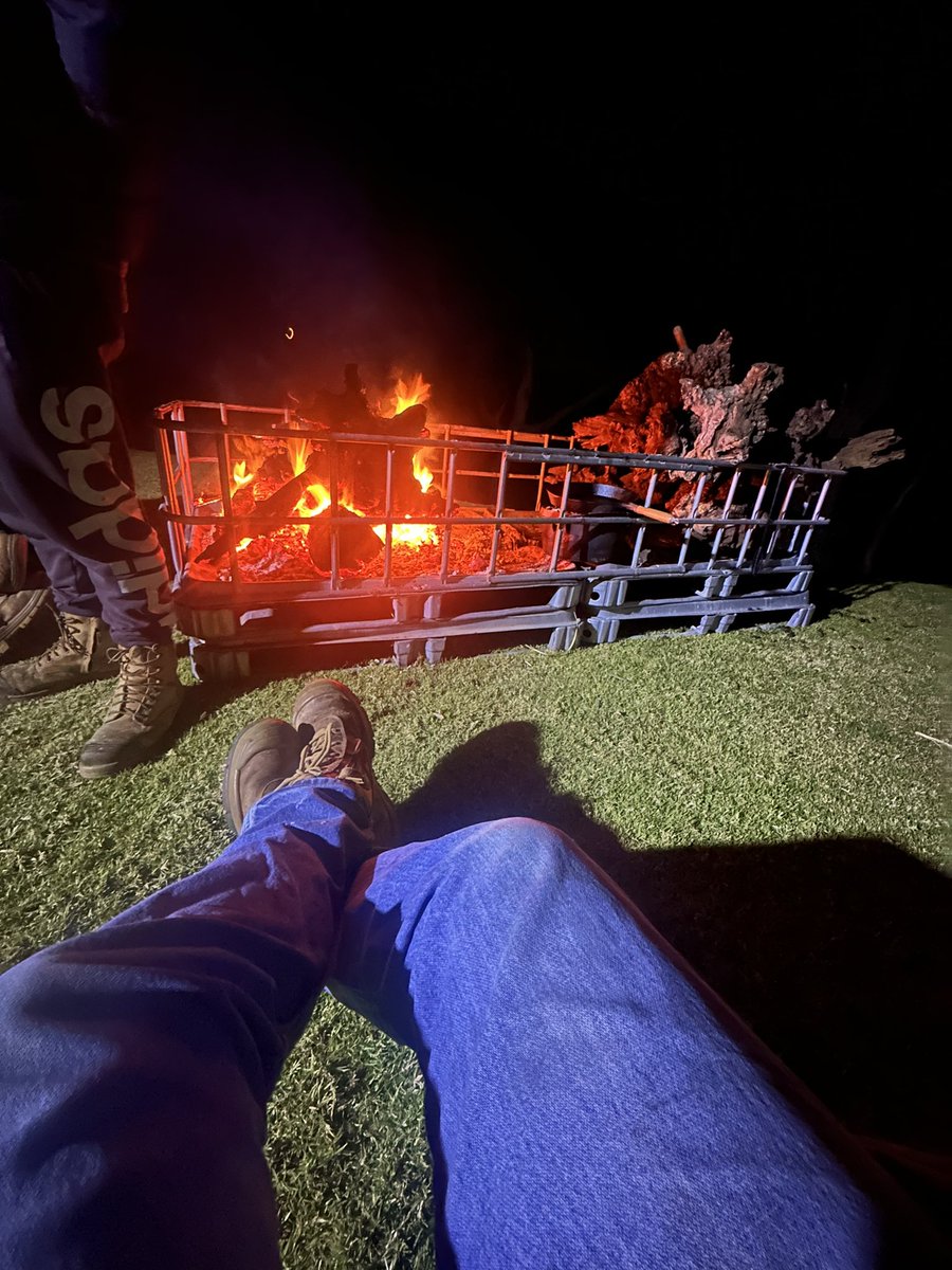 #ibcchallenge 2 IBC’s welded together and second layer of IBC bases to protect the lawn! #camping #campfire