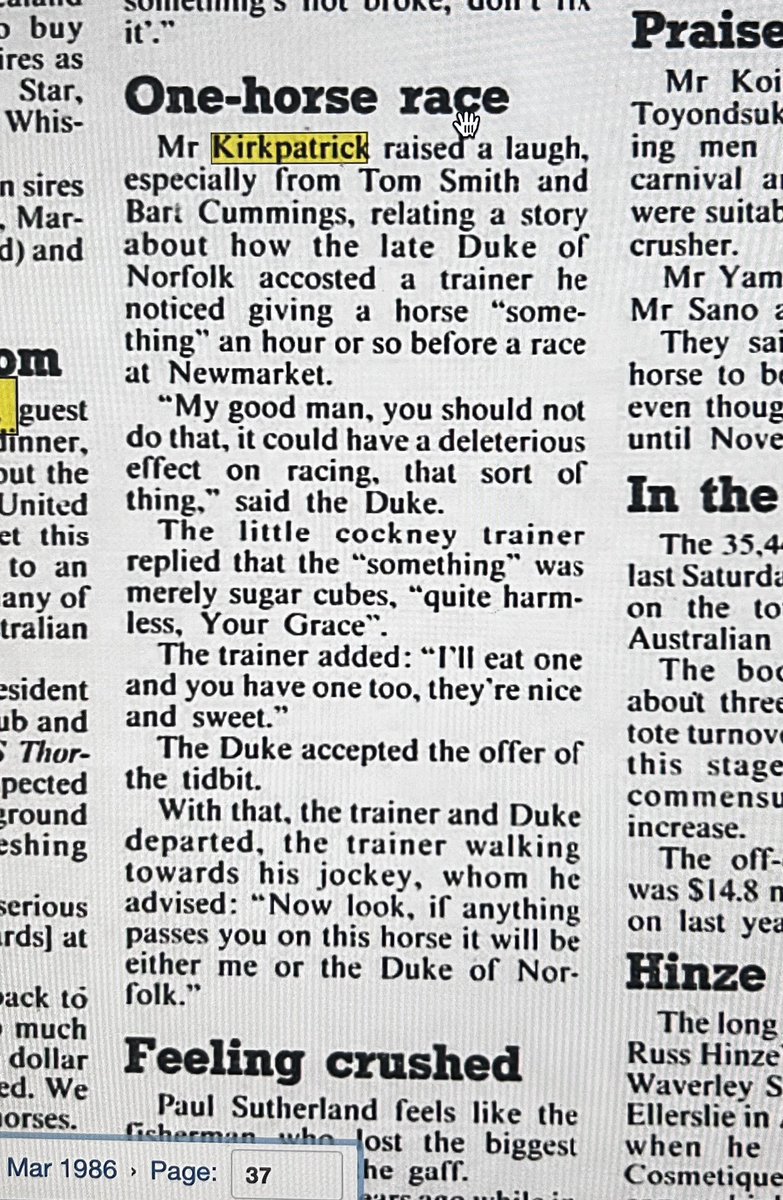 This raised a chuckle from me. From the SMH March 1986.