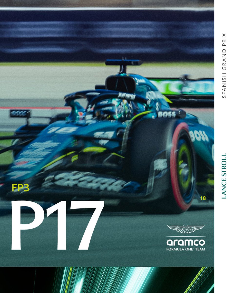 AstonMartinF1's tweet photo. Free practice in Catalunya concluded. 👊

#SpanishGP https://t.co/ApjJmIuxPc