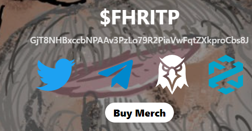 fhritp_cto's tweet photo. Website is live, you can now buy FHRITP merchandise from the OG Fred!

https://t.co/GrcNXrnmKp

CA: GjT8NHBxccbNPAAv3PzLo79R2PiaVwFqtZXkproCbs8J https://t.co/LVgdWBHXSN