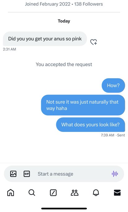 DM I got today lol https://t.co/WSwI0D5HGF<a href="/tag/anal"class="tags"><span>#anal</span></a><a href="/tag/bareback"class="tags"><span>#bareback</span></a>