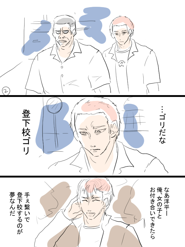 スラダン漫画描きました。ゴリと花道。 