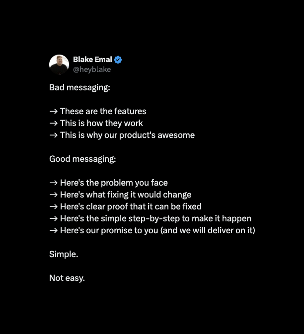 Bad messaging vs good messaging: