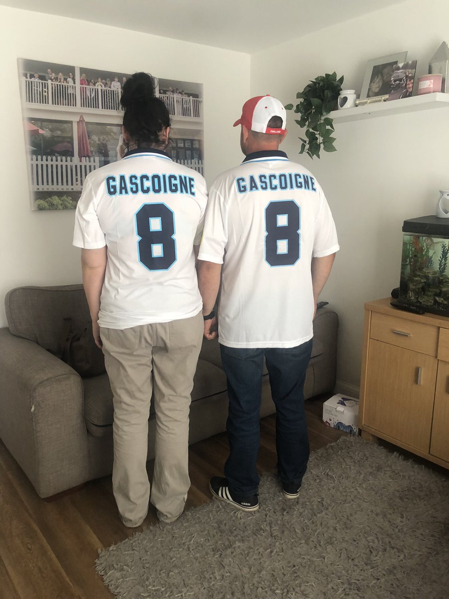 Me and the wife ready for our holiday with matching euro96 the one and only #gazza shirts!