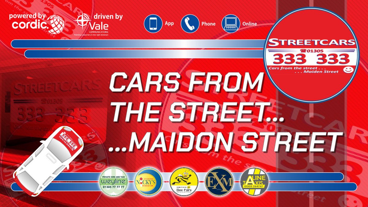 Street Cars - From Maiden Street to wherever #Taxi #PrivateHireService #Weymouth #Portland #Dorchester #Dorset