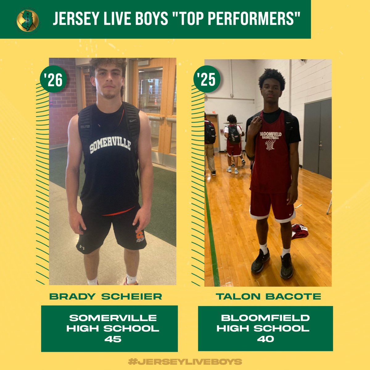 New Jersey Basketball Coaches Association (@njbca_official) on Twitter photo Court 3:
<a href="/somervillembb/">Somerville Basketball</a> Brady Scheier 16pts
<a href="/Bengal_Hoops/">Bloomfield Bengals Basketball</a> Talon Bacote 13pts
#JerseyLiveBoys #NJBCA Court 3:
<a href="/somervillembb/">Somerville Basketball</a> Brady Scheier 16pts
<a href="/Bengal_Hoops/">Bloomfield Bengals Basketball</a> Talon Bacote 13pts
#JerseyLiveBoys #NJBCA