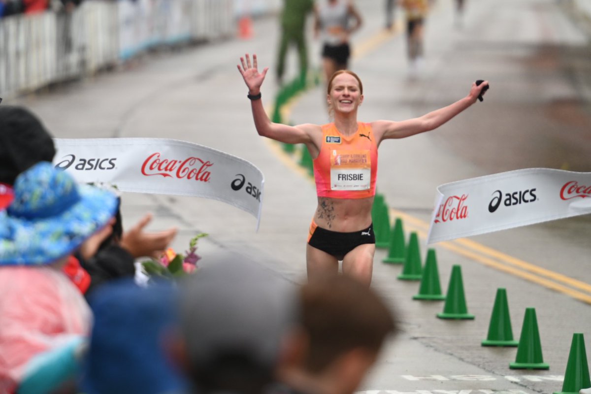 fan1065fm's tweet image. Annie Frisbie wins the women’s division of the Garry Bjorklund Half Mararthon with a time of 1:07:33, an unofficial new course record! Dakotah Lindwurm, who came in second, also finished with an unofficial time faster than the previous course record. #grandmasmarathon #gmas24