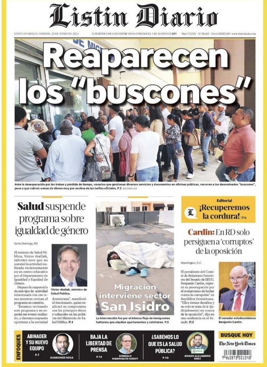 ¡Esto es lo que nos merecemos los #dominicanos, después de que en los Gobiernos del #PLD se habían erradicado los famosos e HISTÓRICOS “buscones” de las oficinas públicas. 🤦🏻‍♀️