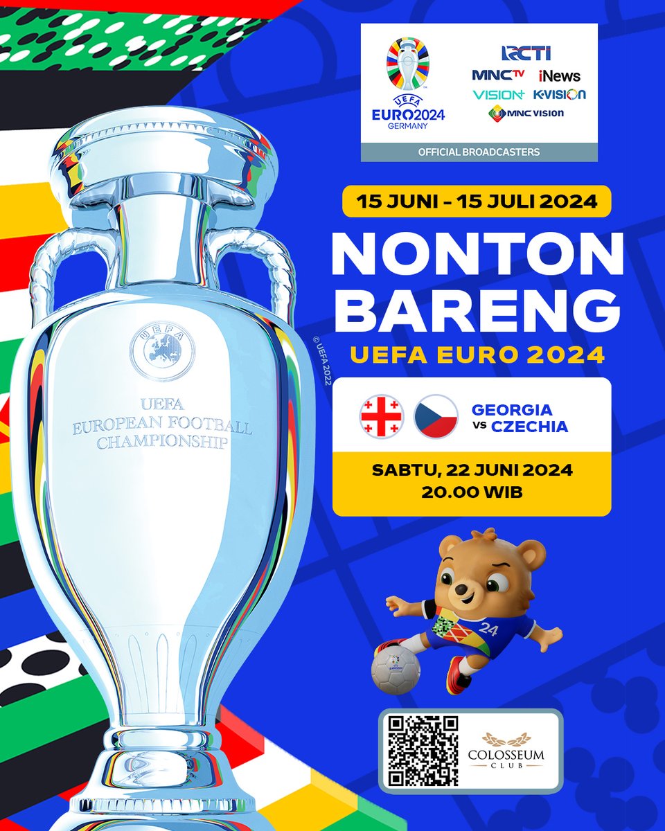 ColosseumJKT's tweet photo. Euro 2024 Extravaganza! ⚽

Experience the excitement of Euro 2024 with us at Colosseum Jakarta! Enjoy tonight's matches on our gigantic LED screen:

8PM: Georgia 🇬🇪 vs Czechia 🇨🇿
11PM: Turkey 🇹🇷 vs Portugal 🇵🇹
2AM: Belgium 🇧🇪 vs Romania 🇷🇴

#Euro2024 #Nobar #ColosseumJKT https://t.co/N9Ydr5CBXE