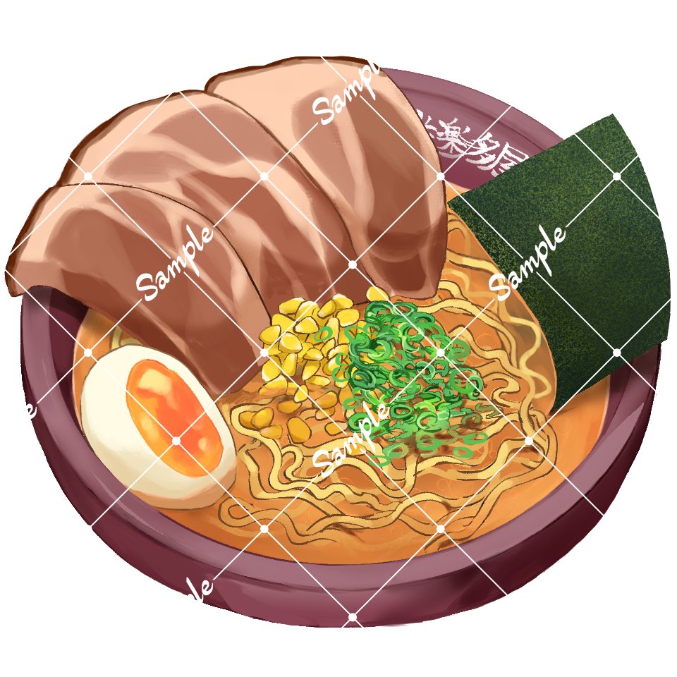 same_hiyoko's tweet photo. 【お仕事報告】

雅楽アマト様( #amatochan1 )が #シミュグラ で使用するアイテムを描かせて頂きました！

味噌ラーメン、スープ、麺、店名ロゴをそれぞれ描かせて頂いております。
アマトさんのラーメンへの熱い思い、是非配信でご覧ください！

アマトさんの配信は此方▼
https://t.co/KFQ1yzlDAD https://t.co/CoVoRJxrLL
