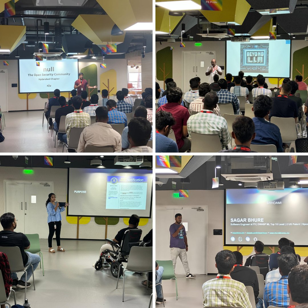NULL Hyderabad (@nullhyd) on Twitter photo #NullHyd June Meet
Intro by <a href="/ShaikArifAli1/">Shaik Arif Ali</a>
News Bytes by Anand
Threat Modeling by Gopala
Beyond LLM by Siva
Hacking Mobile Face Recognition SDKs with Non-Deepfake Attacks by Sagar
Next meet prep <a href="/pavanw3b/">Pavan</a>
MC: <a href="/pavanw3b/">Pavan</a>
Venue Credit: <a href="/F5/">F5</a>
<a href="/null0x00/">null - The Open Security Community</a> #NullHyd June Meet
Intro by <a href="/ShaikArifAli1/">Shaik Arif Ali</a>
News Bytes by Anand
Threat Modeling by Gopala
Beyond LLM by Siva
Hacking Mobile Face Recognition SDKs with Non-Deepfake Attacks by Sagar
Next meet prep <a href="/pavanw3b/">Pavan</a>
MC: <a href="/pavanw3b/">Pavan</a>
Venue Credit: <a href="/F5/">F5</a>
<a href="/null0x00/">null - The Open Security Community</a>