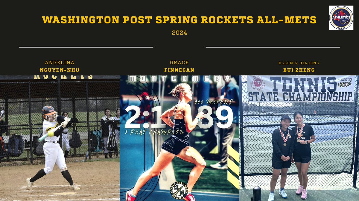 Congrats to our Rockets who were honored by the Washington Post as 2024 Spring All-Mets!