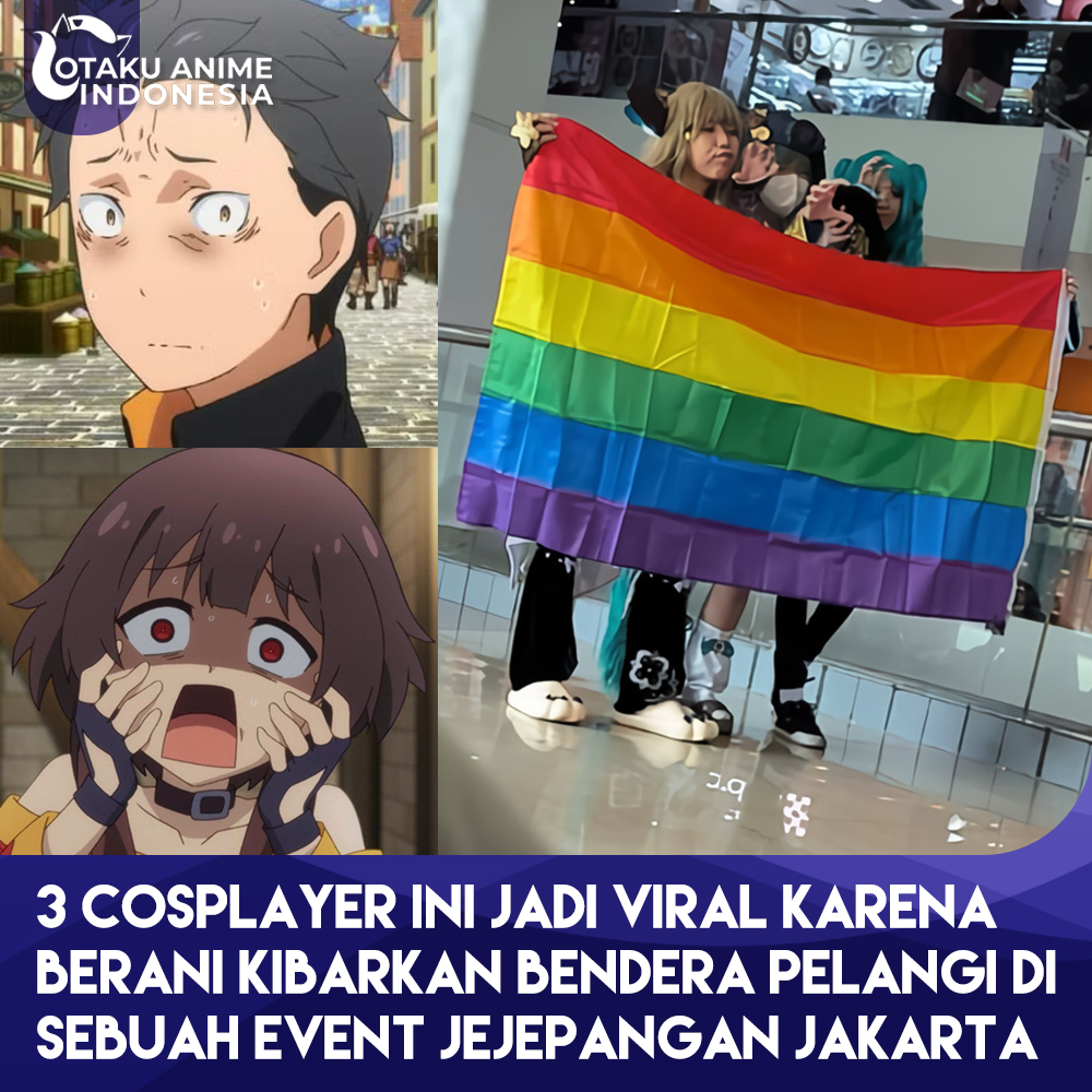 Otaku_Anime_Ind's tweet photo. Viral cosplayer yang dengan berani mengibarkan bendera 'pelangi' di sebuah event Jejepangan Jakarta. Menurut kabar yang beredar, event tersebut dilaksanakan pada 8 Juni kemarin di Plaza Atrium.
#Otaku_Anime_Indonesia #Otaku_Corner #cosplay #cosplayer #eventcosplay #explore https://t.co/zGFWWQy7BC