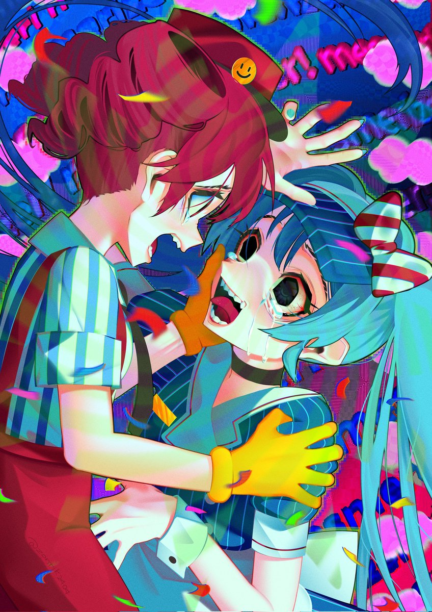 zontik2404's tweet image. ❤🩵 #重音テト #初音ミク
💝🖤 #イラスト #雑音ミク
