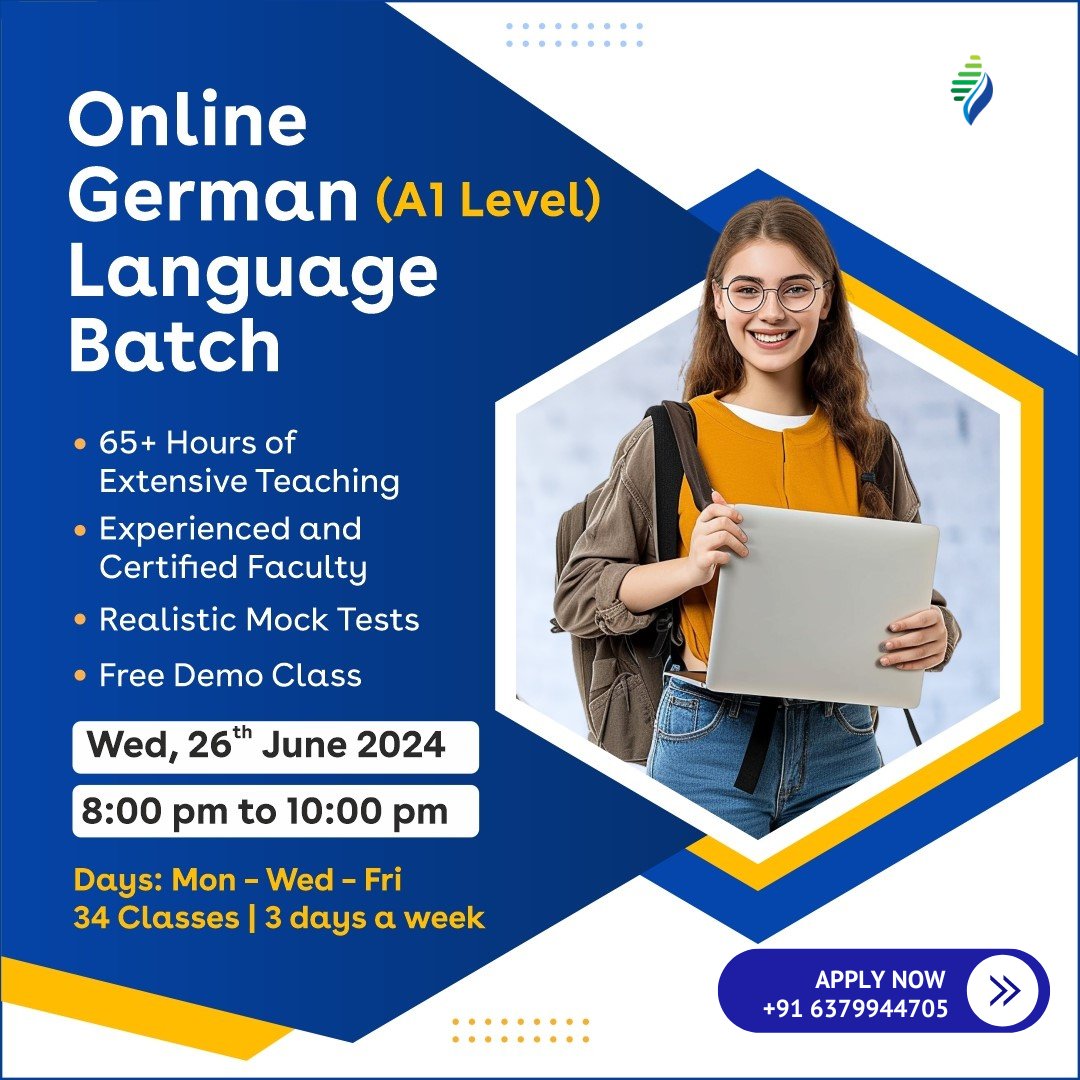 shankhaglobal's tweet image. #Online #German (#A1Level) #Language Batch

👉🏻 Wed, 26th June 2024 | 8:00 pm to 10:00 pm
👉🏻 Days: Mon - Wed - Fri
👉🏻 34 #Classes | 3 days a week

For more Info, Click the Link, linktr.ee/shankhaglobal

To Book #CareerGuidance Session with us, please reach out to +91 6379944705