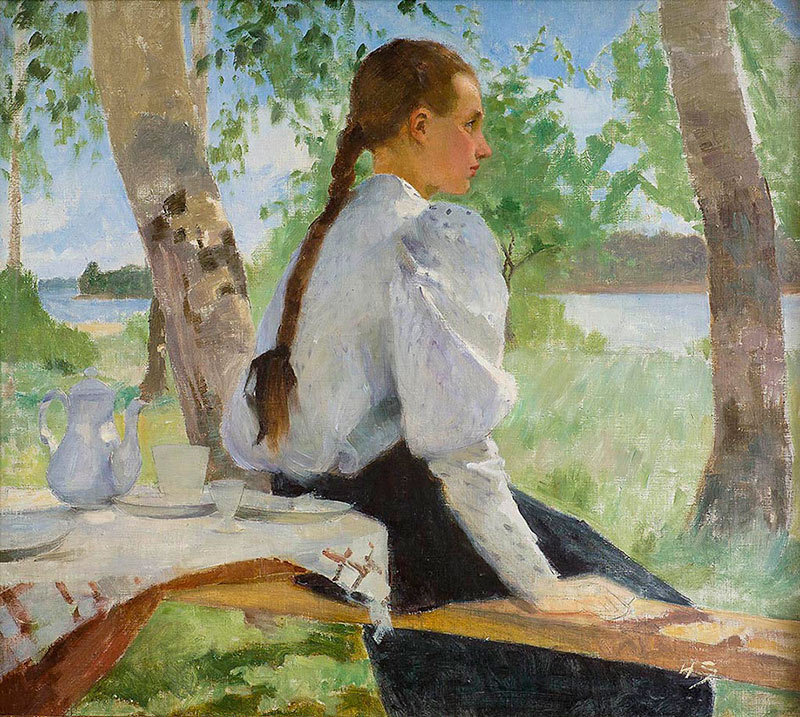 MenschOhneMusil's tweet photo. Young Girl Under the Birch Trees, Helene #Schjerfbeck, 1891. https://t.co/LJK9IiJfcZ