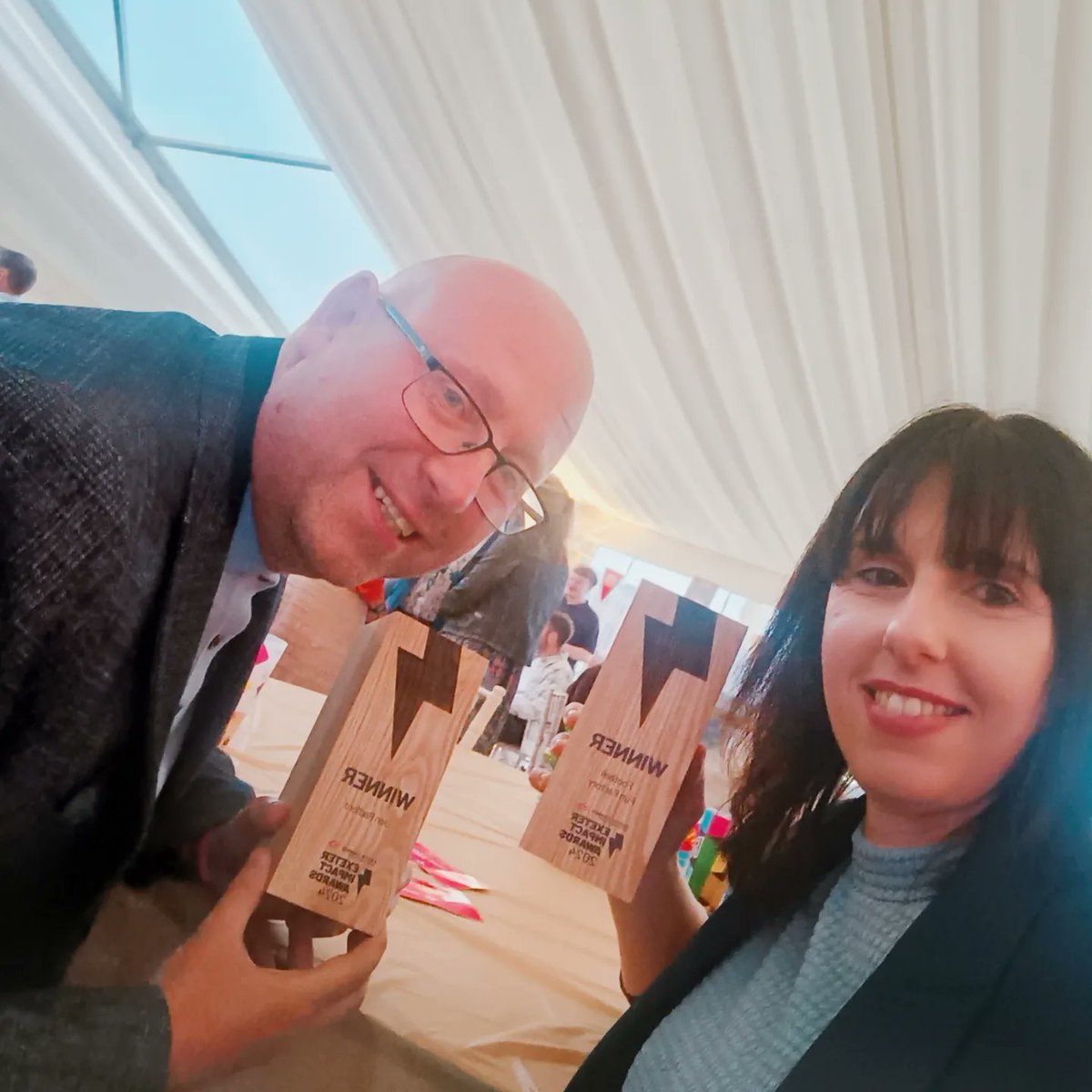 🏆 TOTALLY BLOWN AWAY to receive two awards at the Exeter Impact Awards last night.

We picked up Team Achievement and I was humbled to receive the People award.

Thank you to everyone who supports us, my fantastic team of coaches, and my wonderful wife.

#ExeterImpactAwards