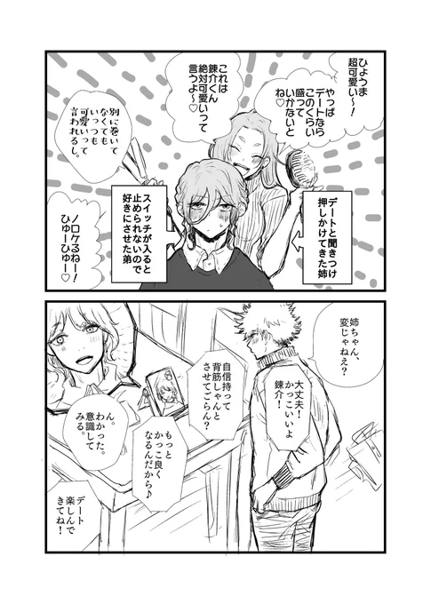 開催ありがとうございます!
#くにちぎ版ワンドロワンライ
お題:姉妹(姉弟)
デート前の身支度中のkncg。
それぞれ姉との関係性は違えどどっちも仲良しなのに変わりないの良いよね★ 
