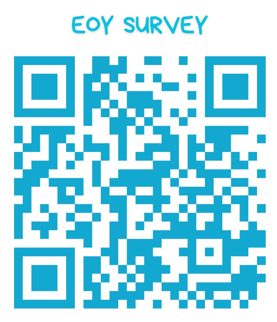 💙 PTA 💙 End of Year Survey

Please tell us your thoughts on the ‘23-‘24 PTA to HELP GUIDE the upcoming ‘24-‘25 school year.
 
Click the link or scan the QR code to complete the survey. 
forms.gle/jcALt9qZcNg2r4…
