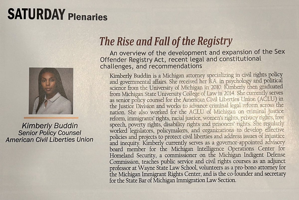 Good morning from #NARSOL2024 Attorney <a href="/KimBuddin/">Kimberly Buddin</a>, Sr. Policy Counsel at  <a href="/ACLU/">ACLU</a> presents “The Rise and a Fall of the Registry” Watch #NARSOL2024 LIVE ➡️ secure.narsol.org/civicrm/event/…