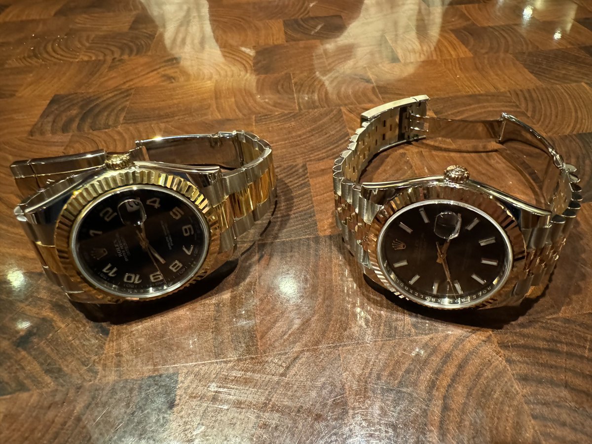 benesawa's tweet photo. 友人とデイトジャストオフ会✨️
#ロレックス #ROLEX #デイトジャスト #DATEJUST 
#機械式腕時計 #ref126331 https://t.co/8ortddHmMa