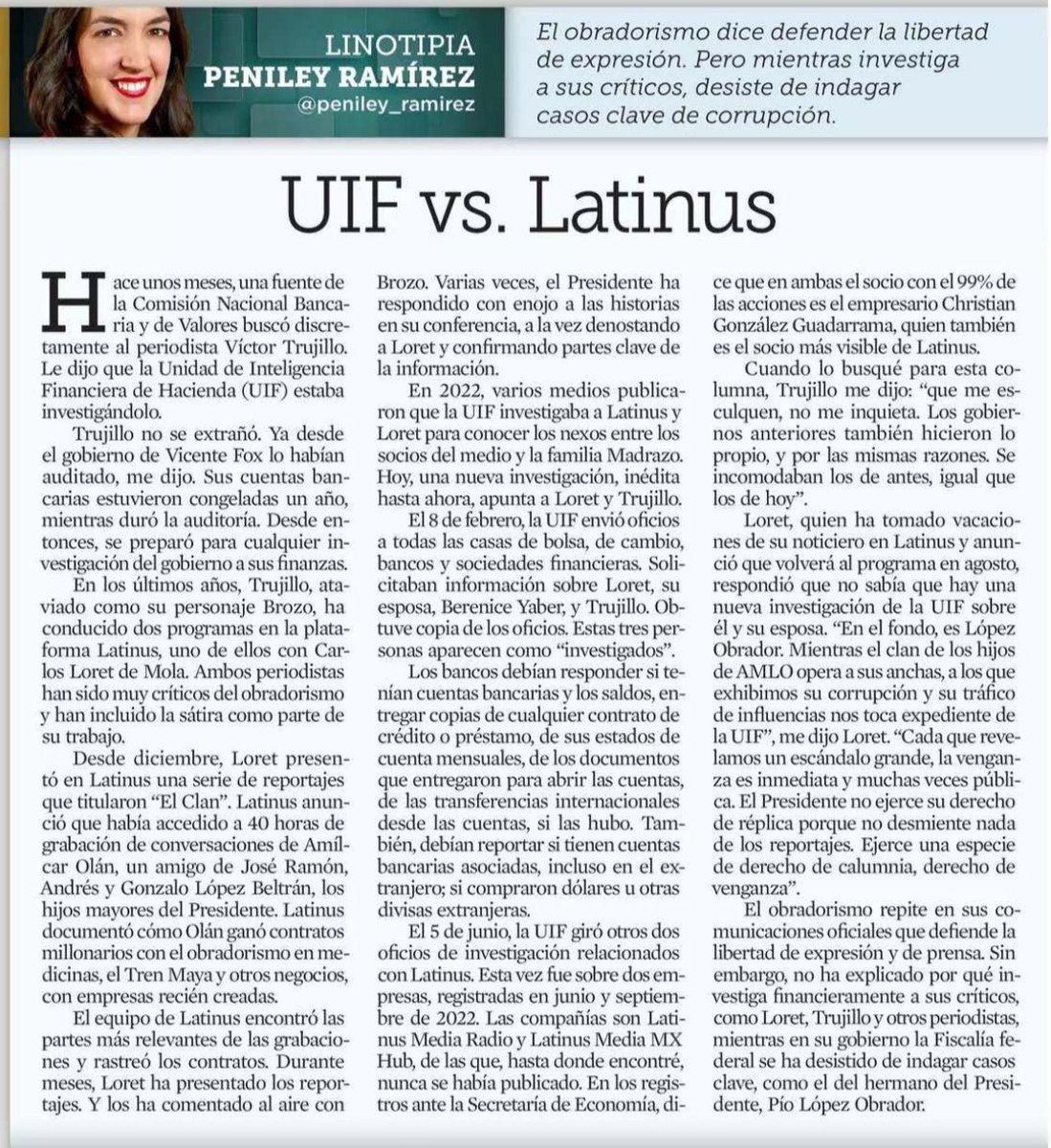 EmilioAlvarezI's tweet photo. Un abrazo y toda mi solidaridad, ⁦@CarlosLoret⁩ y ⁦@brozoxmiswebs⁩. 

La libertad de expresión en tiempos de ⁦@lopezobrador_⁩: sus hijos, sus amigos y sus hermanos, intocables. Pero persigue a quienes exhiben su corrupción. 
⁦@Reforma⁩ ⁦@latinus_us⁩ https://t.co/TCEeBPAHJN