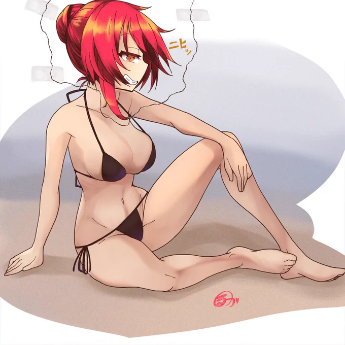 #めちゃくちゃ暑いから水着の絵でTLを埋めよう #うちの子もはや水着と見間違うくらいなんだよなぁ!!な過去絵 
