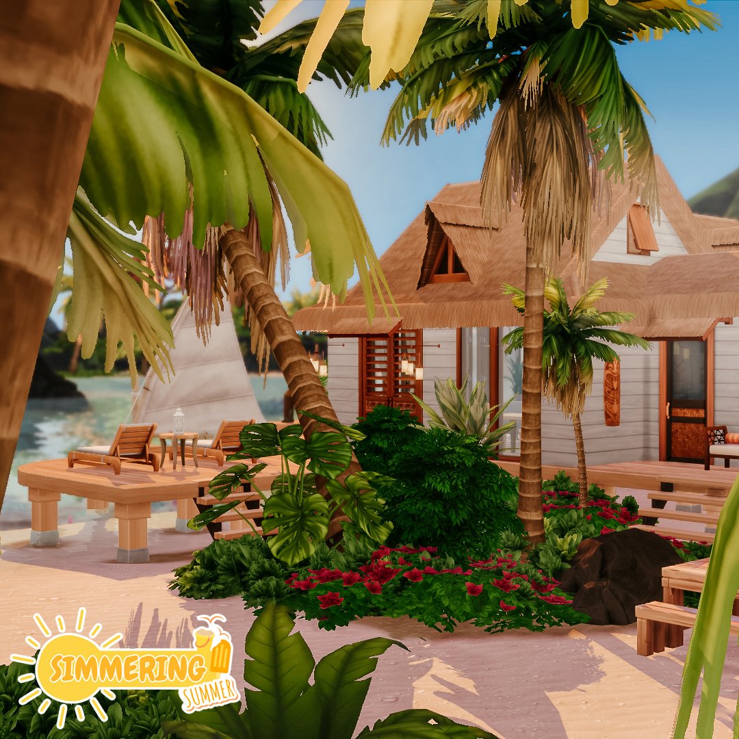 KawaiiFoxita's tweet photo. I'm so happy to show you my contribution to the #SimmeringSummerSaveFile hosted by @gardenova_sims & @create4sims 💛
☀️ Sulani - Lagoon Look
☀️ Island Living & Base Game Only
The save file will be released soon. Don't forget to check out the other builds too!
#TheSims4 https://t.co/q1s8HKDP4R