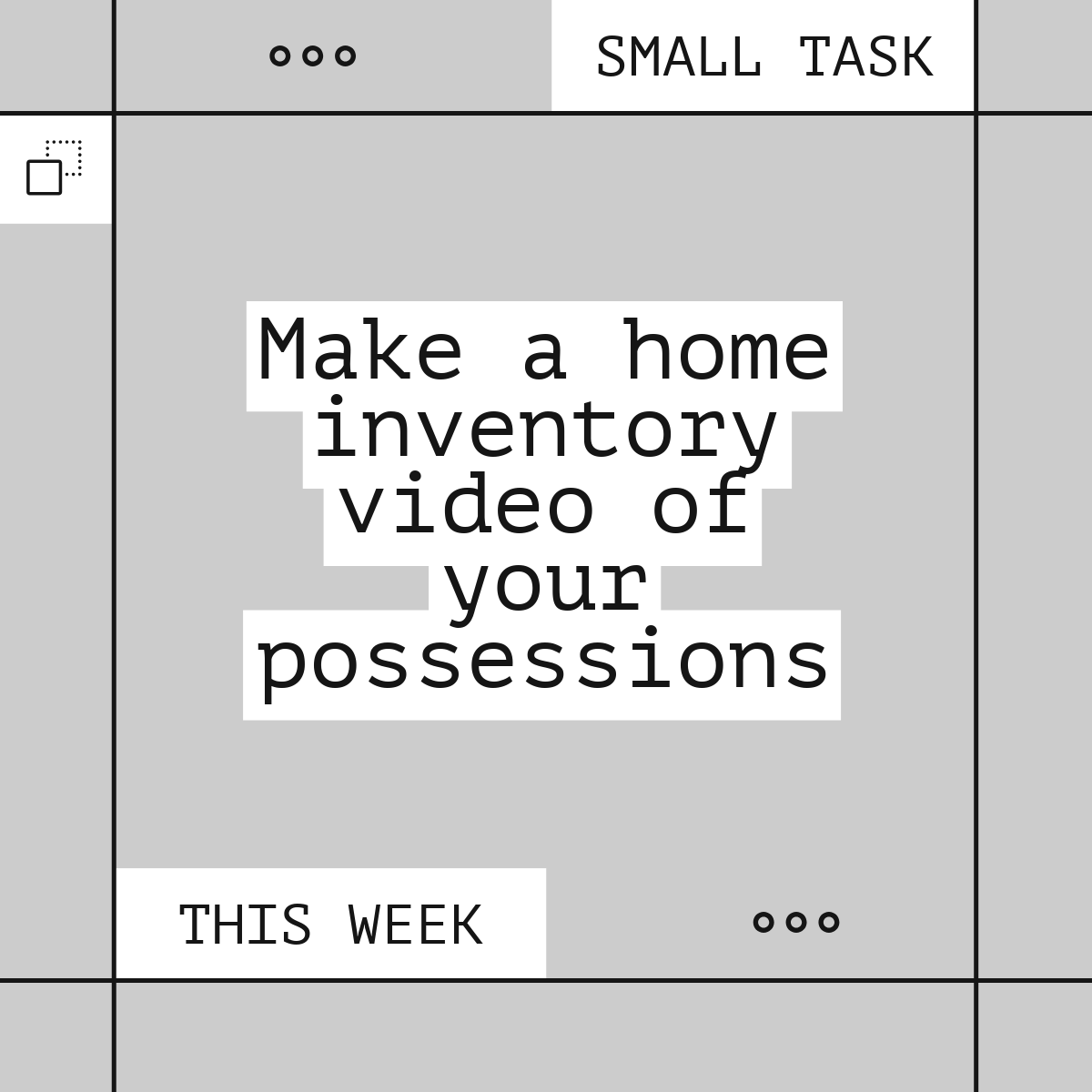 mrsnodgaard's tweet photo. ✨Week #21 Small Task✨

Make a home inventory video of your possessions

💡Take 10 minutes to complete this small task and here is why:
https://t.co/mHCT8cR23e. https://t.co/foY1OJHxs1