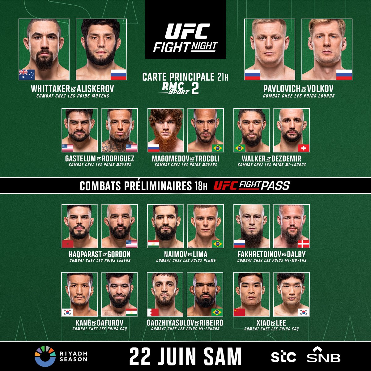 🚨 LA CARTE UFC DE CE SOIR 💥

BANGER !
