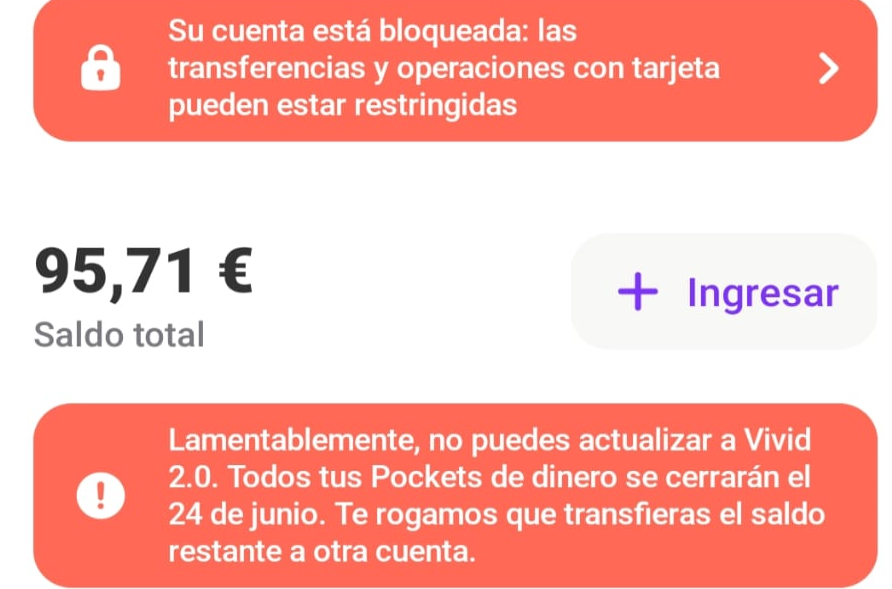 lroquec's tweet photo. @vividmoney_es Le teneís bloqueda la cuenta a mi madre de 73 años. Hemos hecho cuanto procedimiento tenéis publicado y no nos atiende un humano. Voy a pensar que sois unos #ladrones #estafa https://t.co/N7EsnclcFX