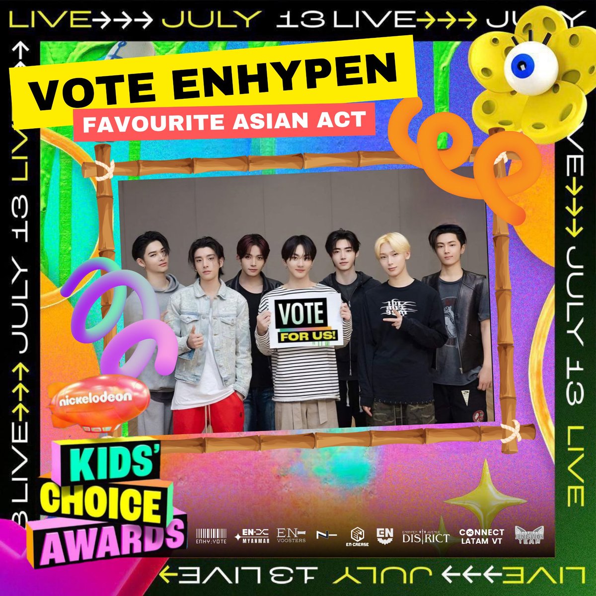 ENHYPENVT's tweet photo. [🏆] KCA 2024 | Favourite Asian Act Award

You can now start casting your 100 votes, ENGENEs!🙏

🗳️: https://t.co/XT2rVnqceL
📥: 100 vts per device/day

ENGENES CHOICE IS ENHYPEN
#VoteforENHYPENonKCA #FavouriteAsianAct https://t.co/mCcLbJTkr6