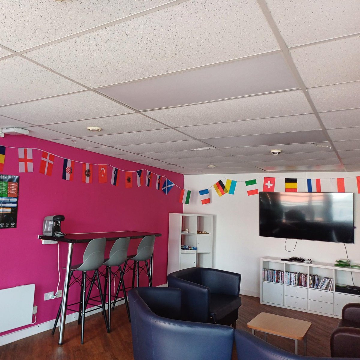 Fancy watching your football team in the Euros? 

Well, why not head to the common room to watch it on our big screen or check out our Euros poster and keep up to date with all the matches and scores 😀 ⚽ 🏆