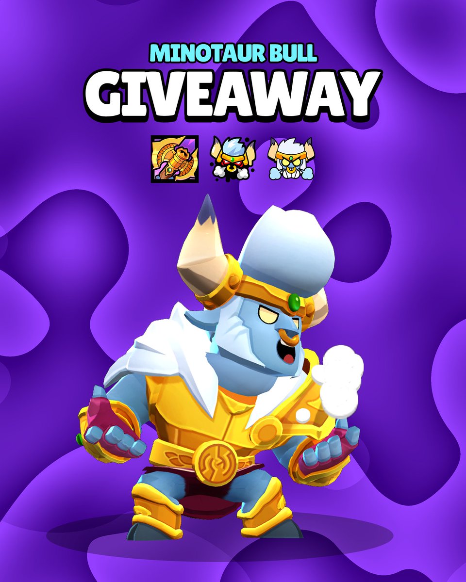 🎁 GIVEAWAY MINOTAUR BULL SKIN 🎁

✅ Follow <a href="/Ferre_Worka/">Ferre | Luca Ferrero 🇮🇹</a> 
♻️ Like &amp; Retweet this post
✍️ Tag a friend

Winner on 05/07, good luck all!

#MinotaurBullGiveAway #BrawlStars