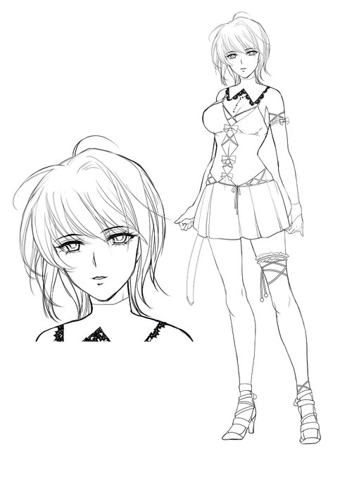 新作のヒロインの線画です!因習的なエロゲー予定です!クールだけど根は優しいヒロインをイメージ。隔離された村でどんな目に合うのか?!(;゜д゜)ゴクリ…
プロットと企画と大まかなルーチンを今月中に完成させたいな! 