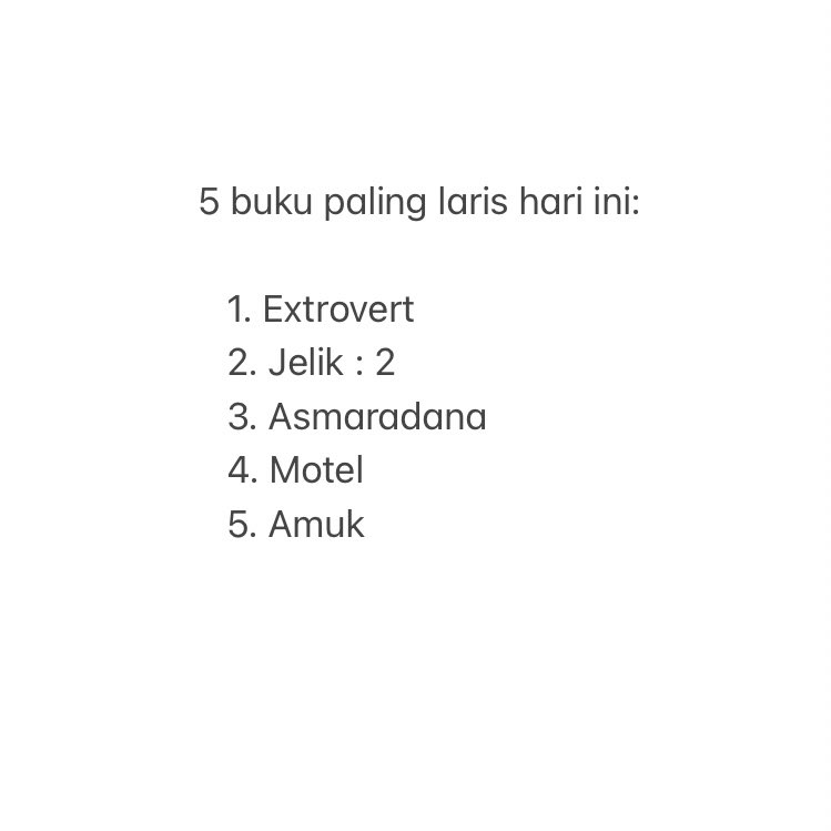 KedaiFixi's tweet image. Top 5 hari ini. Terima kasih! #3BukuFixiRM65 @abstrakim @IsmiFaIsmail @MimieyLoma @Sahidzan @1khairimohd