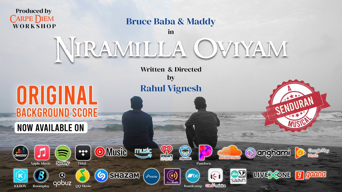bruce_baba808's tweet photo. The background music score for "Niramilla Oviyam" was released on multiple music platforms.

#brucebaba #niramillaoviyam #bgm #shortfilm #tamilactors #cinema #musicians #social #message #posterdesign #beach #movielover https://t.co/wKPO7P9Erl