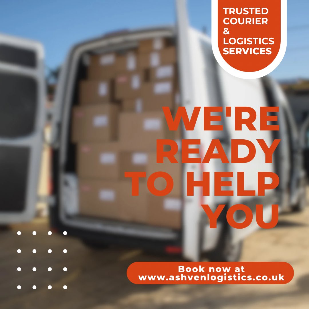 ashvenlogistics's tweet photo. 📦 We’re ready to help you with all your courier and logistics needs! Trust Ashven Logistics for reliable service. Book now at https://t.co/oJicrsvj6y 🚚

#AshvenLogistics #courier #couriers #courierservice #couriermail #courierservices #Courier6 #couriercompany #couriervan https://t.co/pdswQWO01w