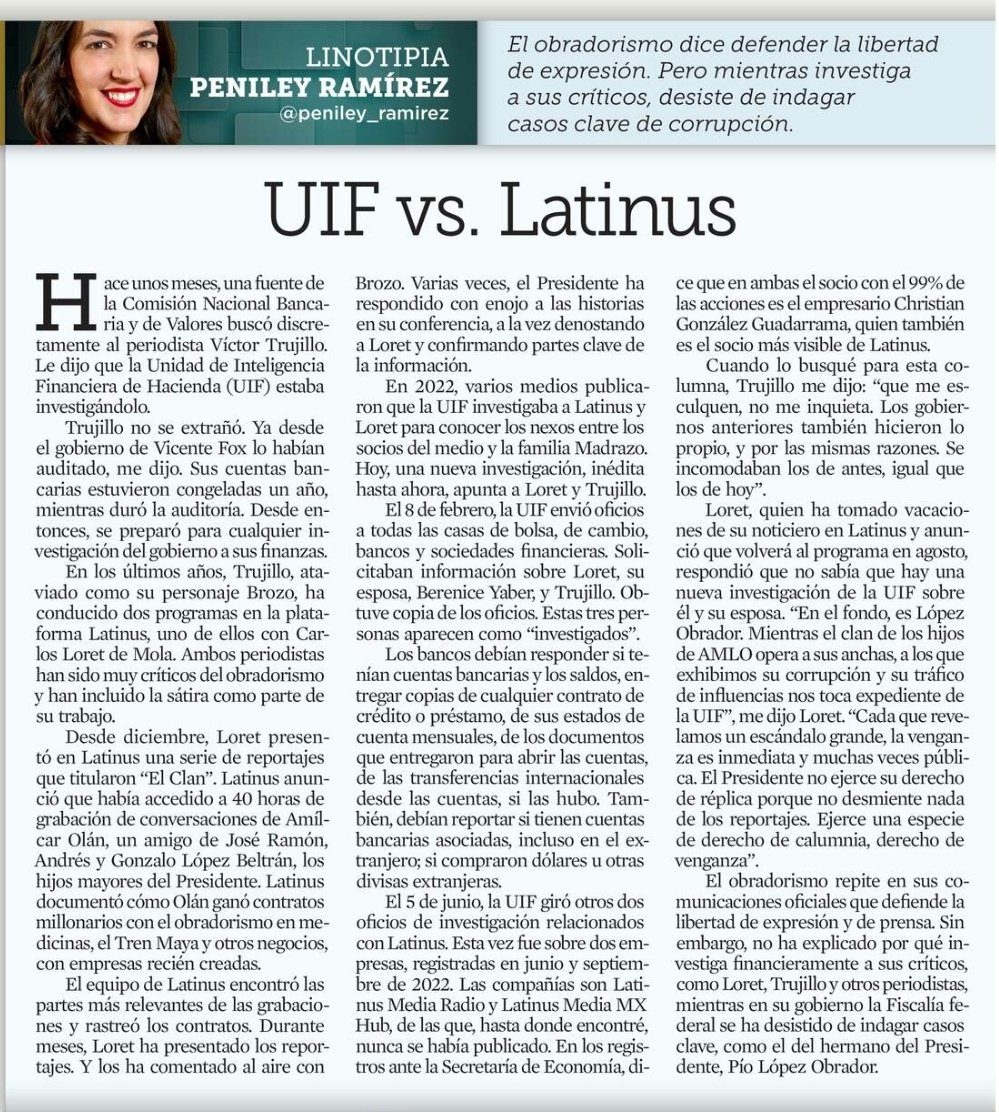Melissa_Bely's tweet photo. 💥 ZAZ 💥

La VENGANZA de López Obrador.

Va contra Víctor Trujillo, Loret de Mola y Latinus.

Lo bueno que él no odia, ni guarda rencor.

Yo prefiero a un hombre que se disfraza de payaso y no a un PAY∆SO que se disfraza de Presidente..

Lean la columna de Peniley Ramírez. https://t.co/k6w8Bo3k70
