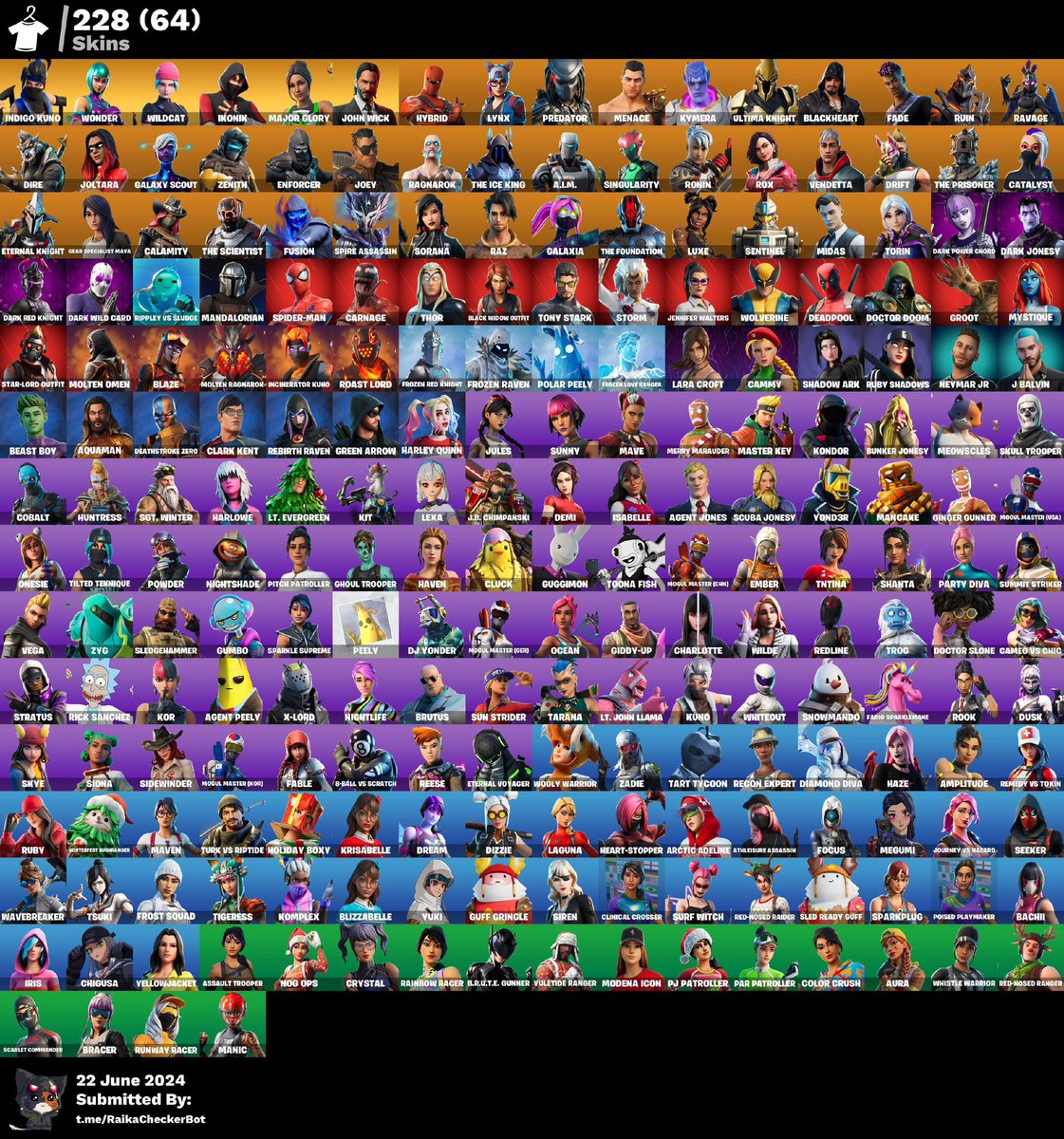 RashonFPS's tweet photo. Selling Fortnite account (Worth probably $1,700-$2000 of exclusive skins). Willing to negotiate with the price https://t.co/2rANmH7JCn
