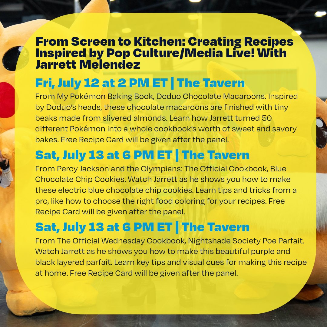 Florida Supercon (@floridasupercon) on Twitter photo Let us cook 🔥 Head to From Screen to Kitchen: Creating Recipes Inspired by Pop Culture/Media Live! with <a href="/JarrettMelendez/">Jarrett Melendez</a>. Jarrett will be doing live cooking demos (1 demo per day) in the Tavern. This panel is included with your ticket, buy yours now: Supercon24.com/BuyTickets Let us cook 🔥 Head to From Screen to Kitchen: Creating Recipes Inspired by Pop Culture/Media Live! with <a href="/JarrettMelendez/">Jarrett Melendez</a>. Jarrett will be doing live cooking demos (1 demo per day) in the Tavern. This panel is included with your ticket, buy yours now: Supercon24.com/BuyTickets