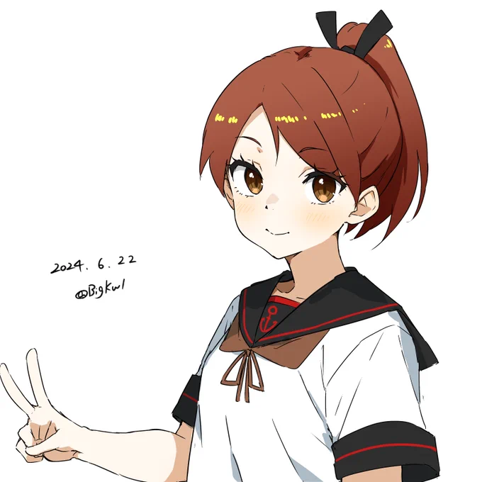敷波 #艦これ版深夜の真剣お絵描き60分一本勝負 #艦これ版真剣お絵描き60分一本勝負_20240622