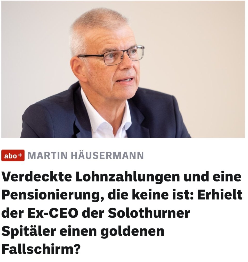 Das Präsidium der Mitte Kt. SO nimmt mit Befremden von den Vorgängen um die Pensionierung des ehem. CEO der SoH Kenntnis. Das Vorgehen zerstört Vertrauen. Wir sind der Auffassung, dass Abklärungen zur rechtlichen Wertung notwendig sind und fordern aufsichtrechtliche Massnahmen.